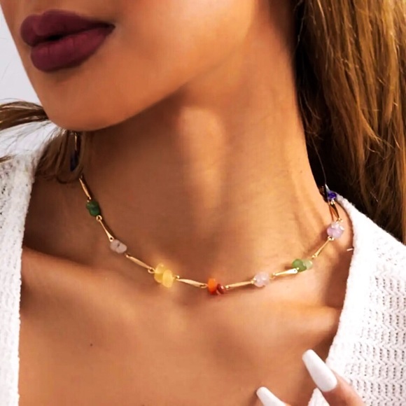 ⚜️𝟯𝟬%𝗢𝗙𝗙 𝗯𝘂𝗻𝗱𝗹𝗲𝘀 𝟯+⚜️ NEW Colorful Stone Necklace - Picture 3 of 9